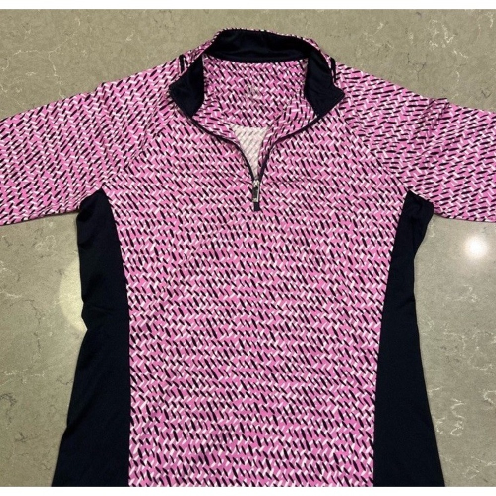 Tail Women's XS Short Sleeve Quarter Zip Pink Geometric Golf Top GH1828-G598